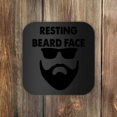 Resting Beard Face Funny Beard Coaster