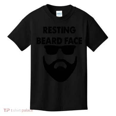Resting Beard Face Funny Beard Kids T-Shirt