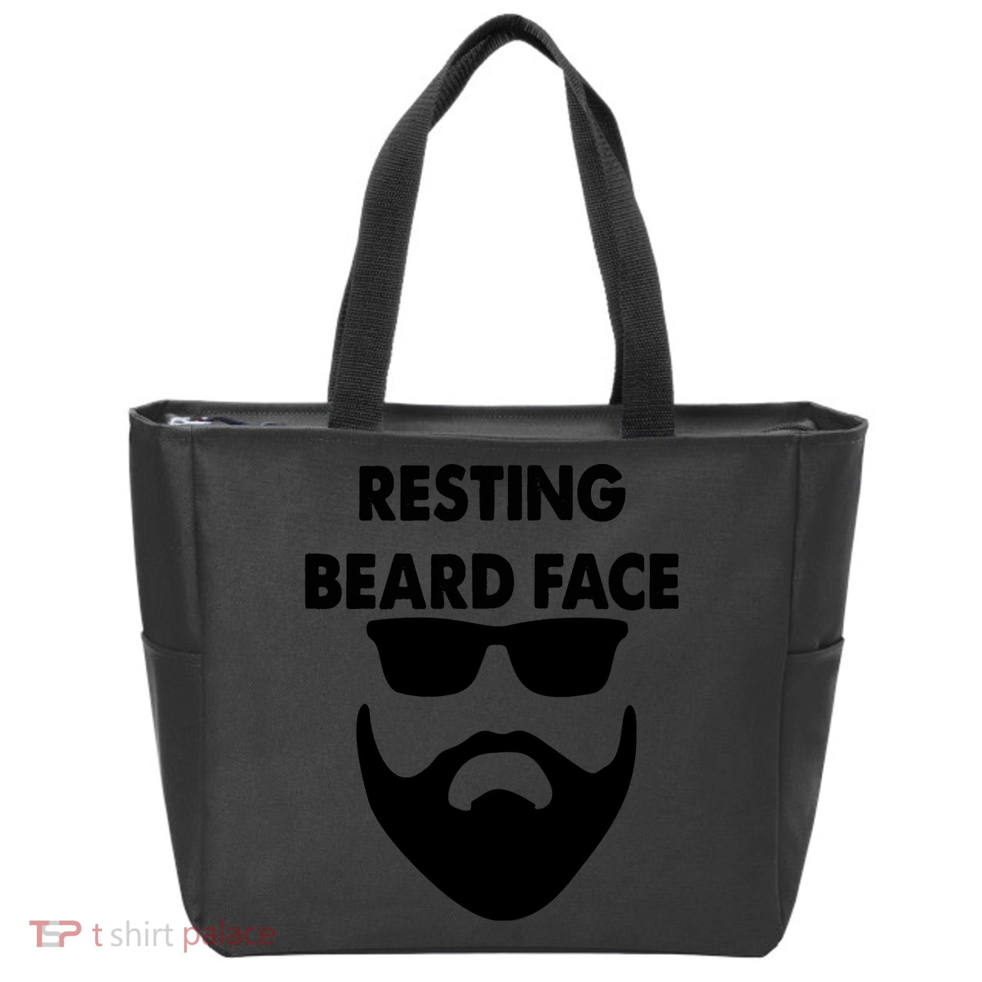 Resting Beard Face Funny Beard Tote Bag