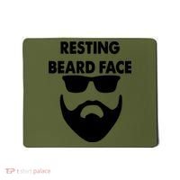 Resting Beard Face Funny Beard Mousepad thumb 0