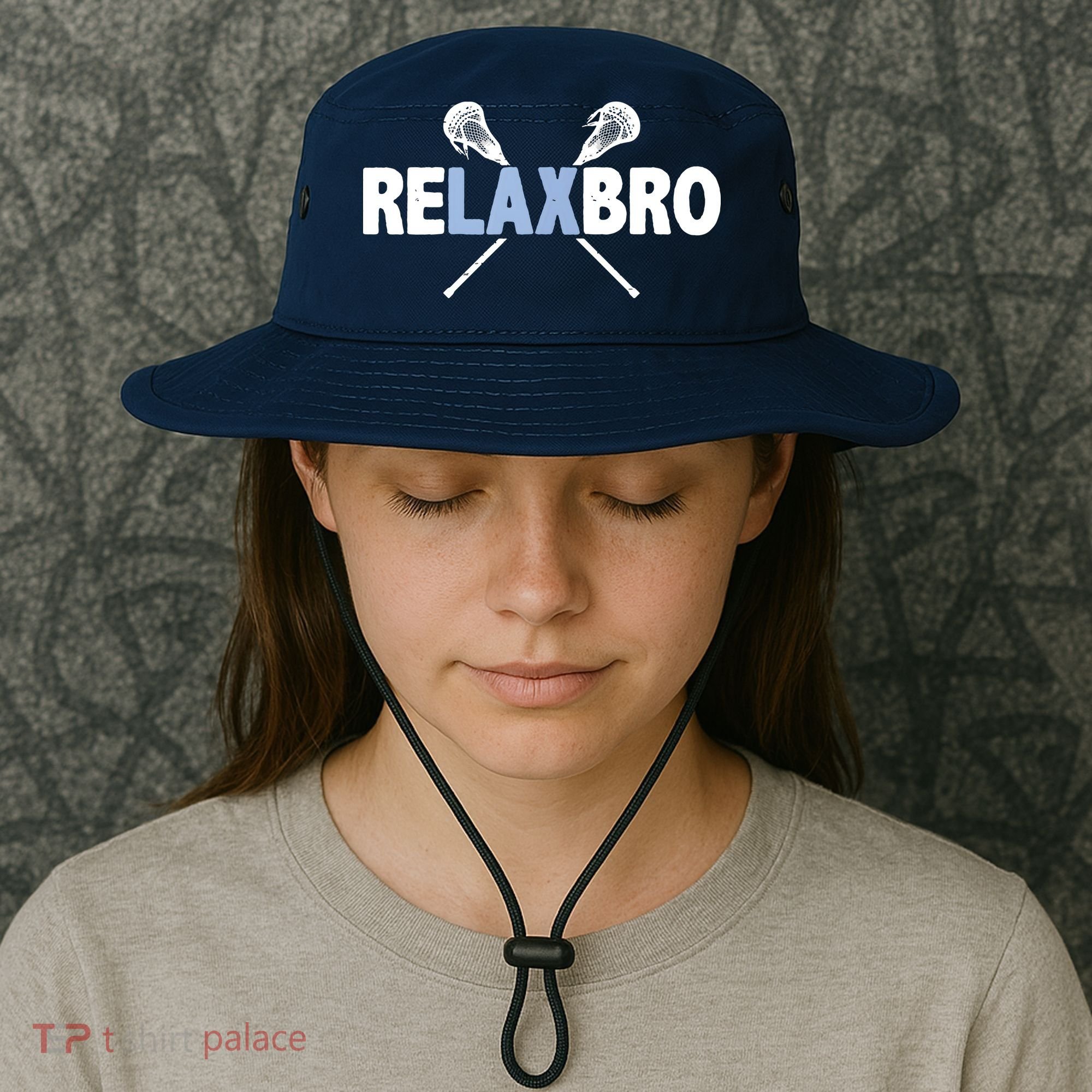 RELAX BRO Funny Lacrosse Player Lax Lover Joke Bucket Hat