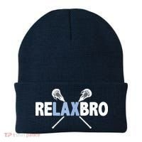 RELAX BRO Funny Lacrosse Player Lax Lover Joke Beanie thumb 0