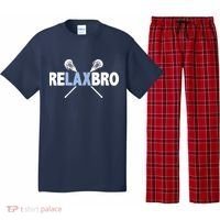 RELAX BRO Funny Lacrosse Player Lax Lover Joke Pajama Set thumb 0