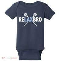 RELAX BRO Funny Lacrosse Player Lax Lover Joke Baby Bodysuit thumb 0