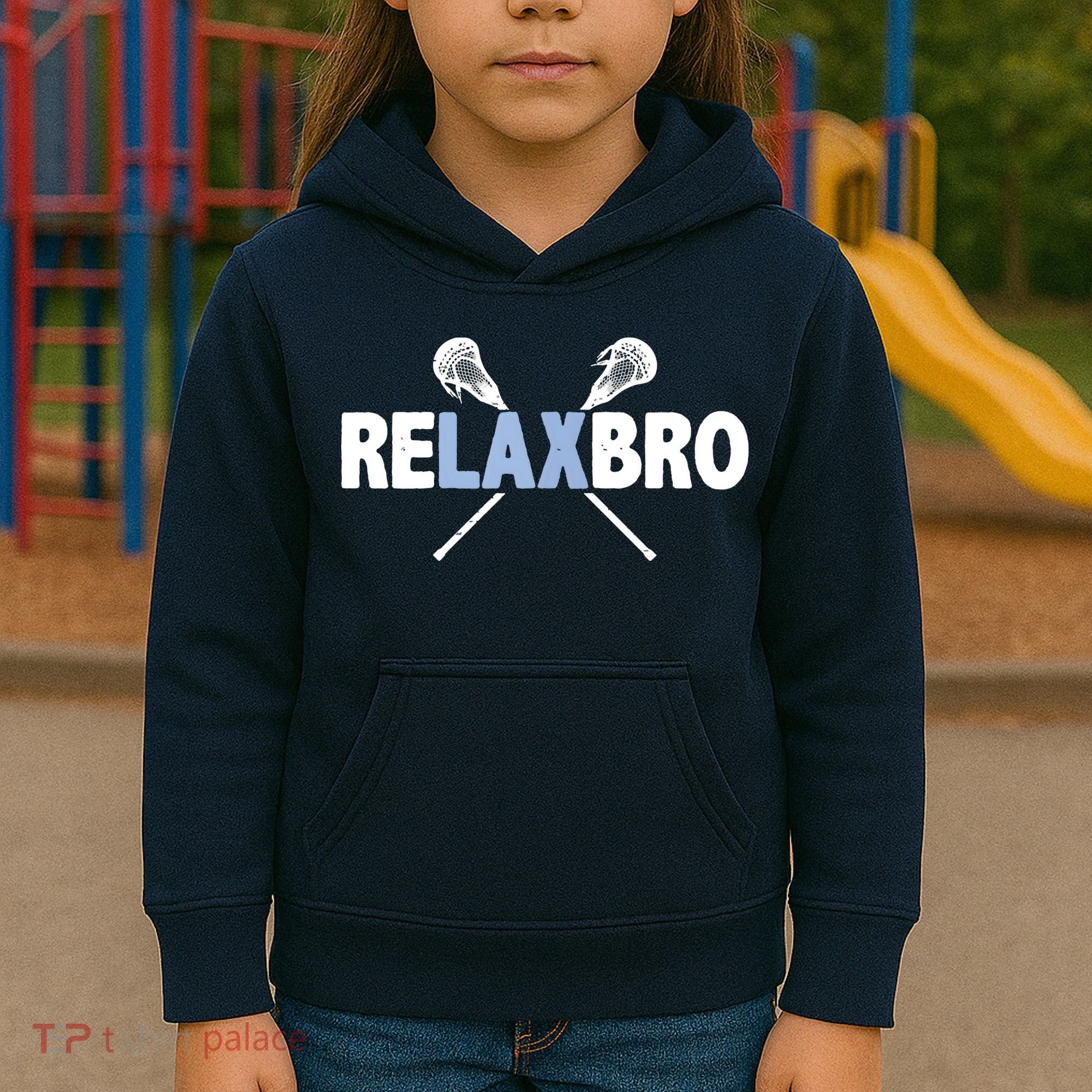 RELAX BRO Funny Lacrosse Player Lax Lover Joke Kids Hoodie