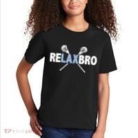RELAX BRO Funny Lacrosse Player Lax Lover Joke Kids T-Shirt thumb 2