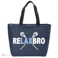 RELAX BRO Funny Lacrosse Player Lax Lover Joke Tote Bag thumb 0