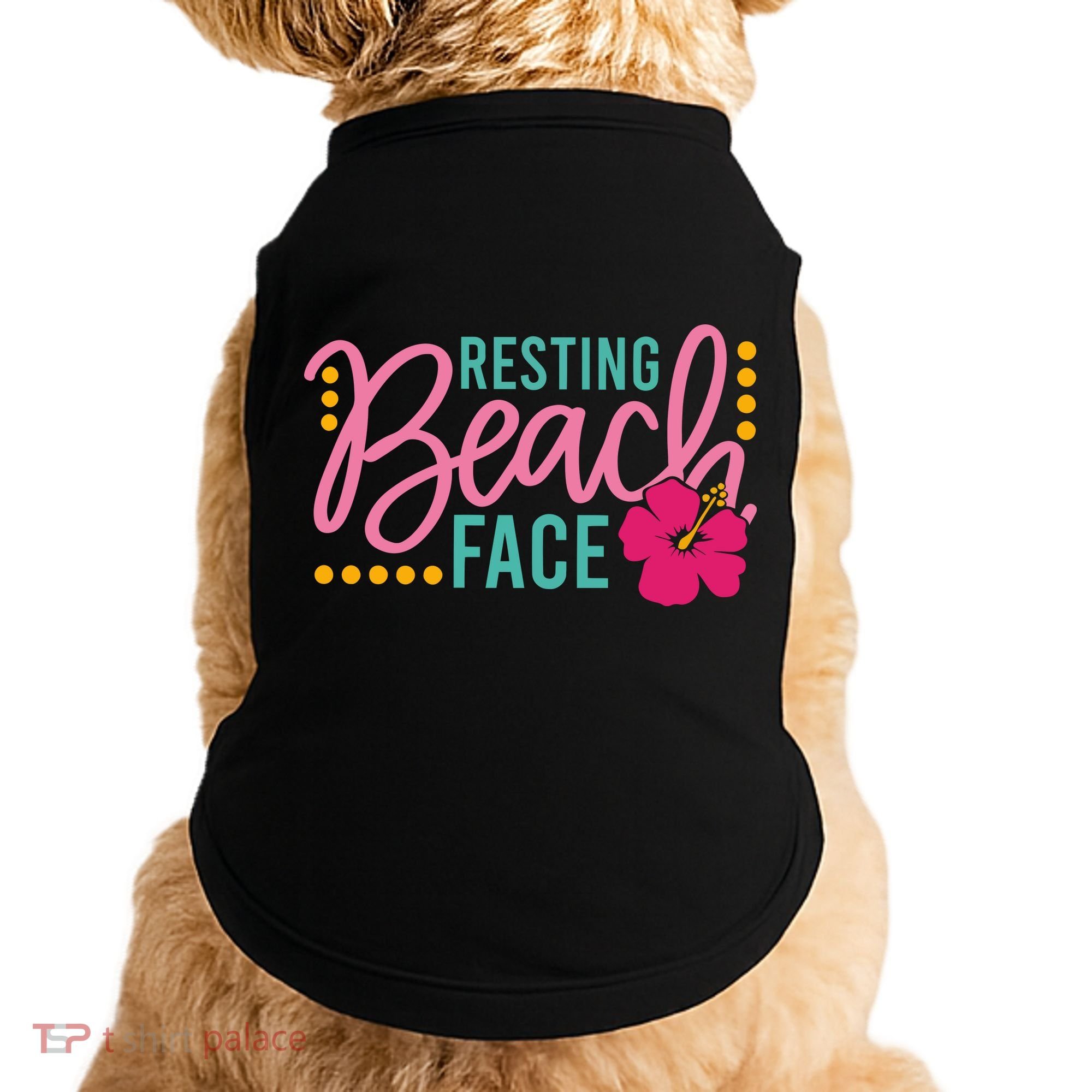 Resting Beach Face Funny Summer Doggie Tank
