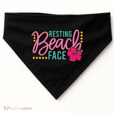 Resting Beach Face Funny Summer USA-Made Doggie Bandana