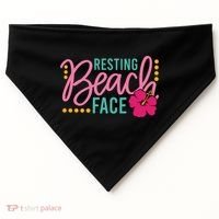 Resting Beach Face Funny Summer USA-Made Doggie Bandana thumb 0