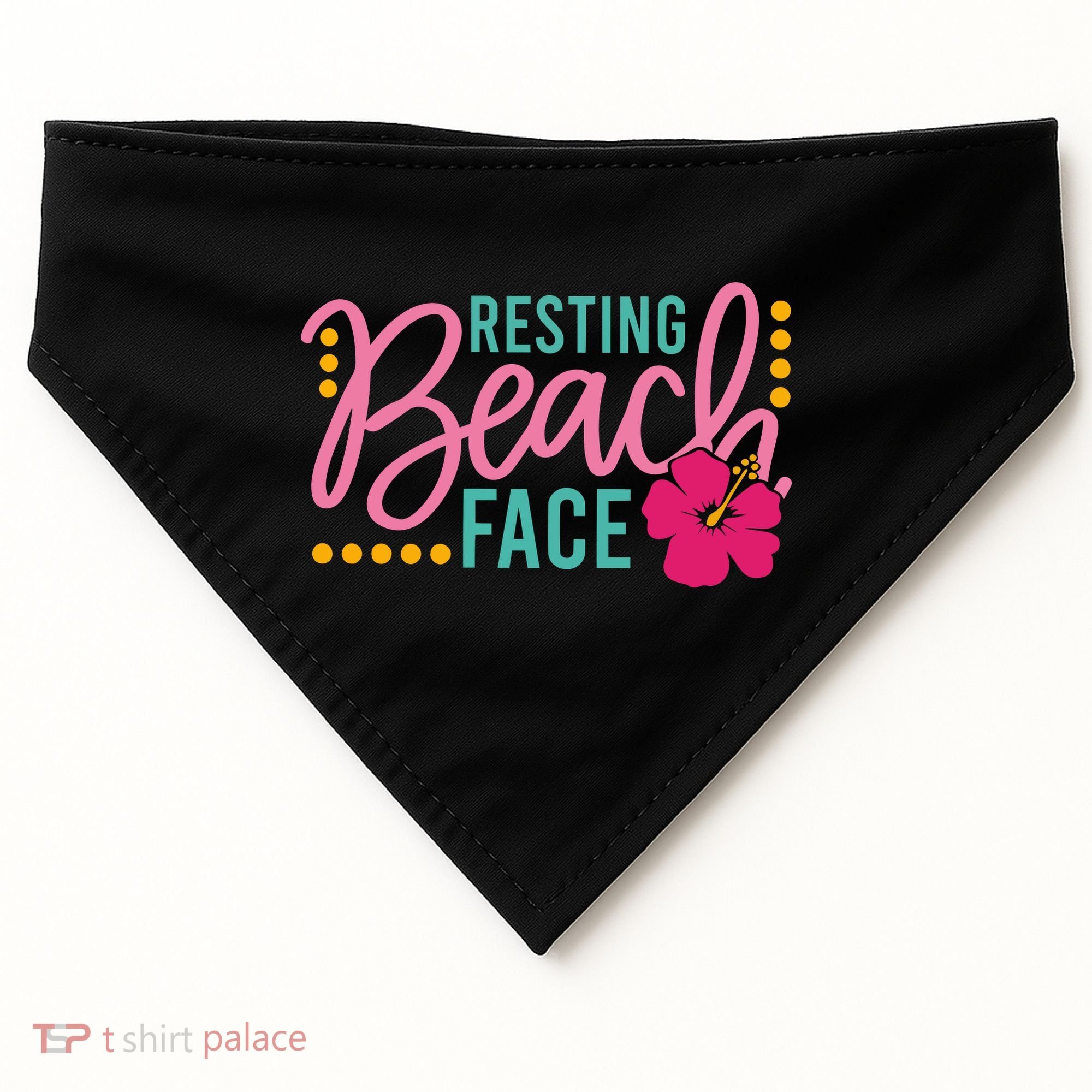 Resting Beach Face Funny Summer USA-Made Doggie Bandana