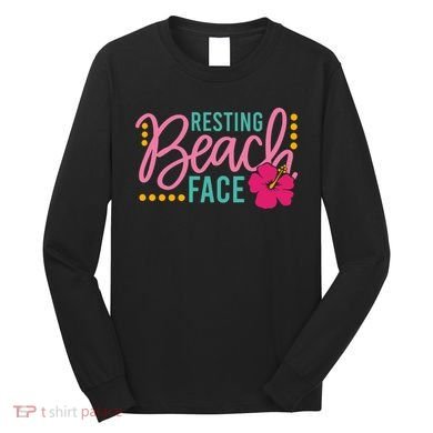 Resting Beach Face Funny Summer Long Sleeve Shirt