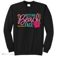 Resting Beach Face Funny Summer Sweatshirt thumb 0