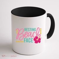 Resting Beach Face Funny Summer Coffee Mug thumb 1