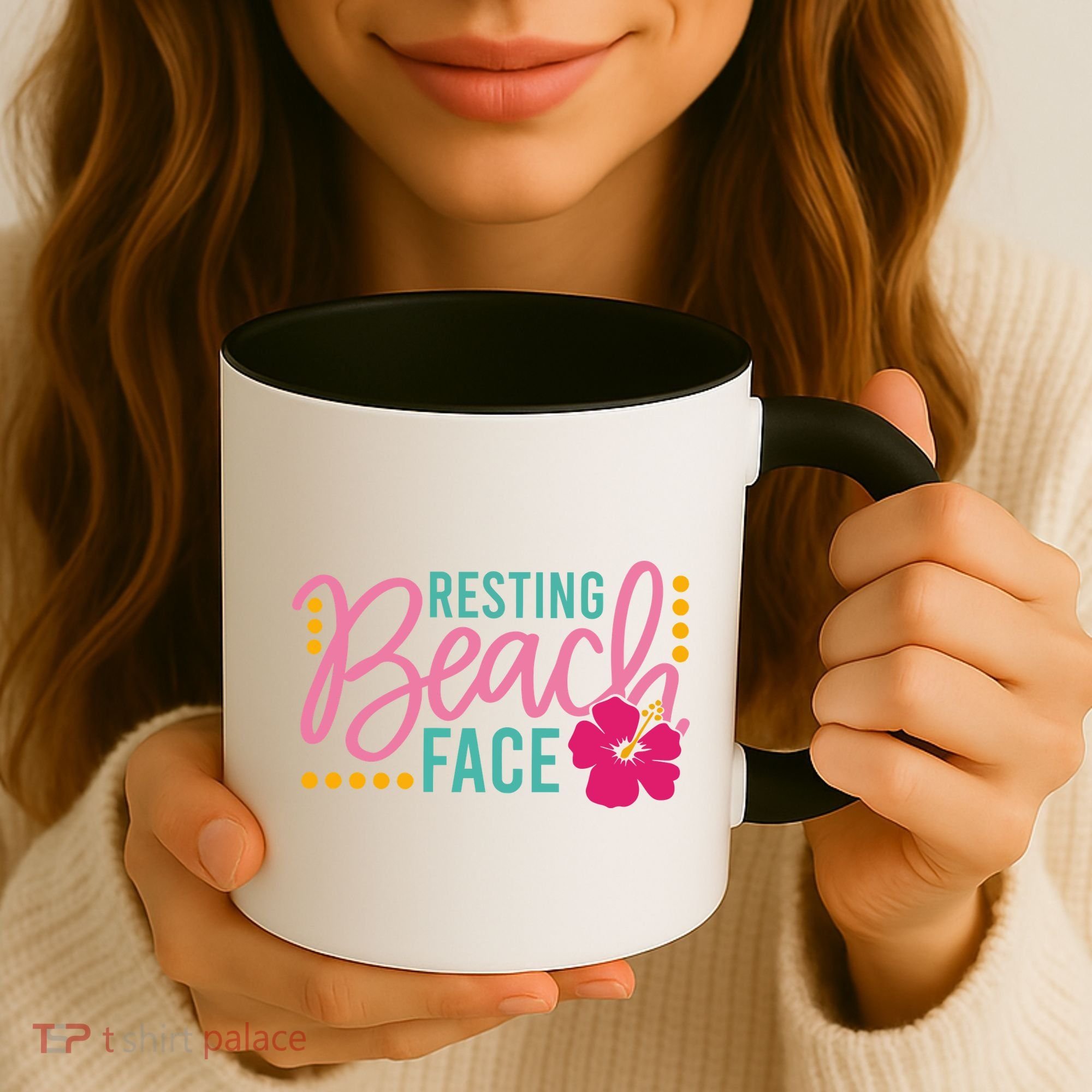 Resting Beach Face Funny Summer Coffee Mug