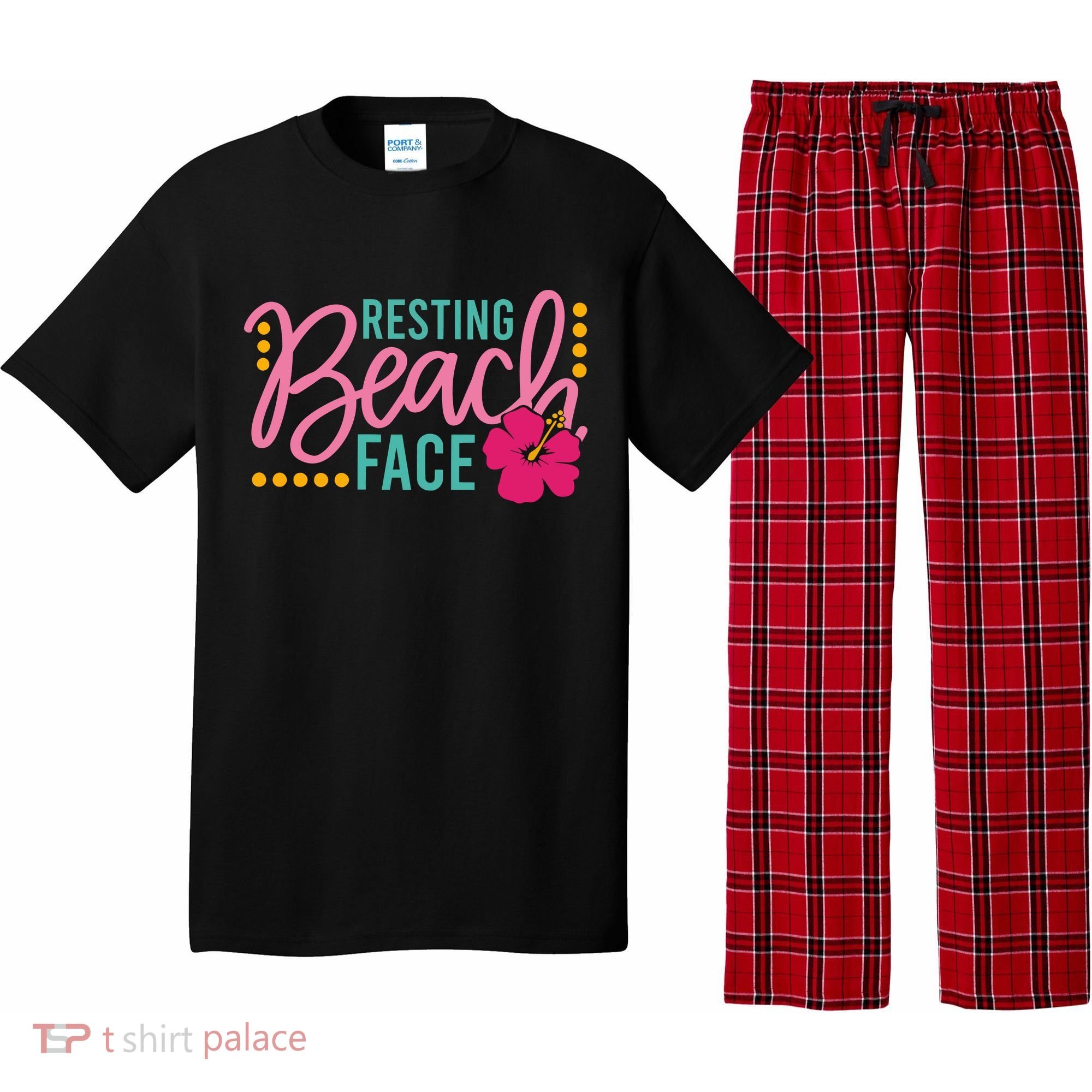 Resting Beach Face Funny Summer Pajama Set