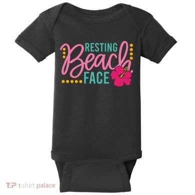Resting Beach Face Funny Summer Baby Bodysuit