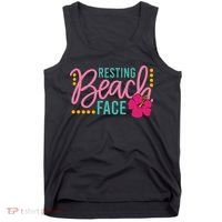 Resting Beach Face Funny Summer Tank Top thumb 0