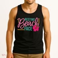 Resting Beach Face Funny Summer Tank Top thumb 3