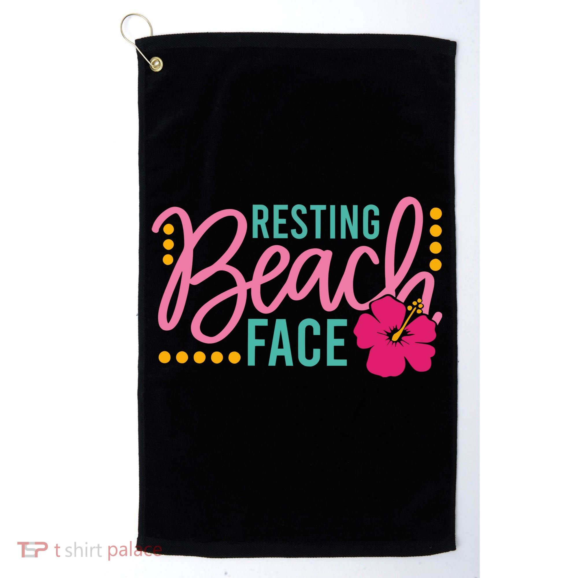 Resting Beach Face Funny Summer Golf Towel