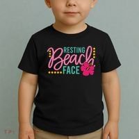 Resting Beach Face Funny Summer Toddler T-Shirt thumb 2