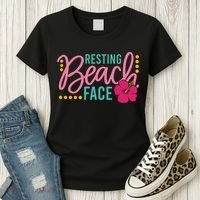 Resting Beach Face Funny Summer Women's T-Shirt thumb 3