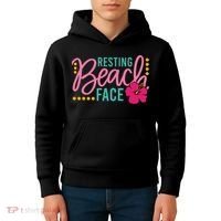 Resting Beach Face Funny Summer Kids Hoodie thumb 4