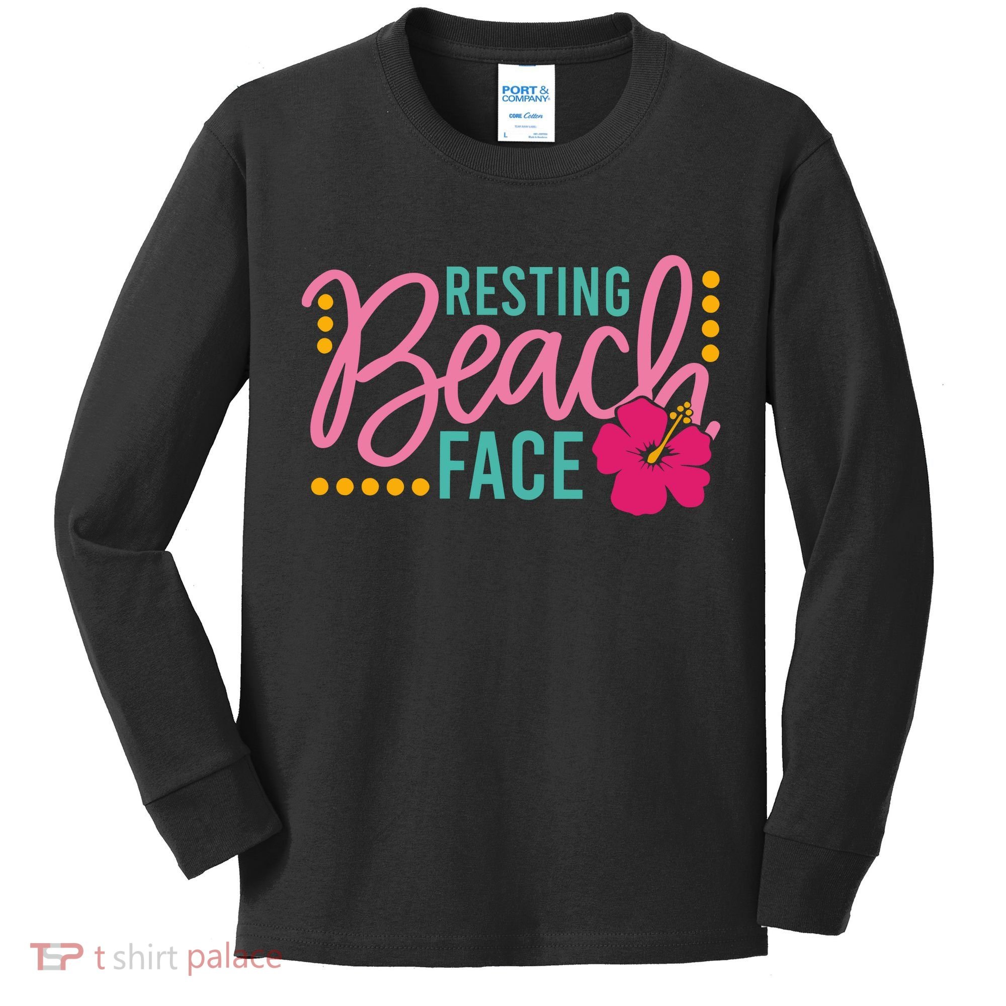 Resting Beach Face Funny Summer Kids Long Sleeve Shirt
