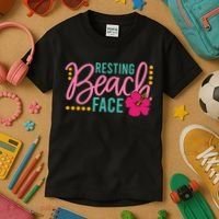 Resting Beach Face Funny Summer Kids T-Shirt thumb 3