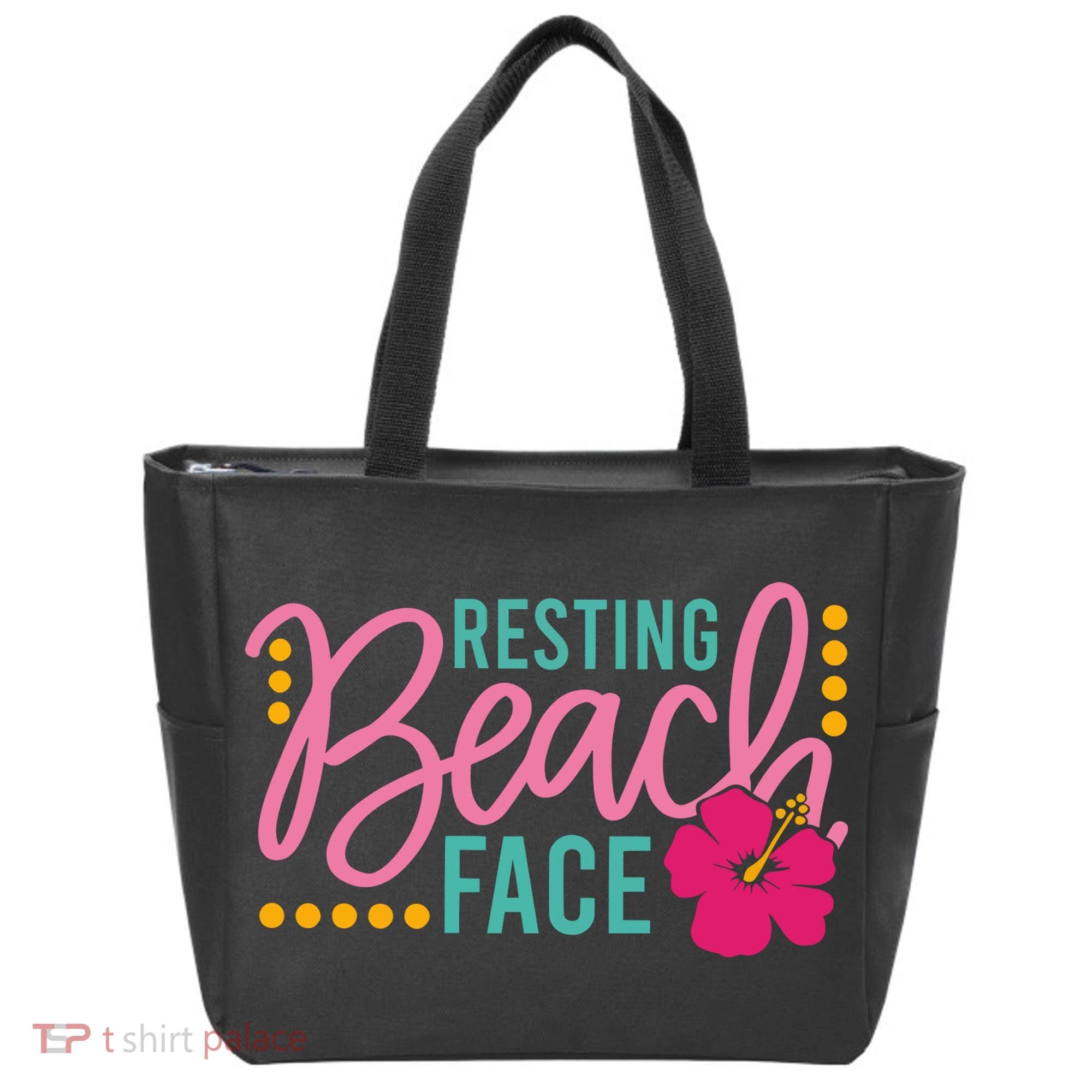 Resting Beach Face Funny Summer Tote Bag