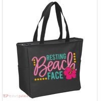 Resting Beach Face Funny Summer Tote Bag thumb 2