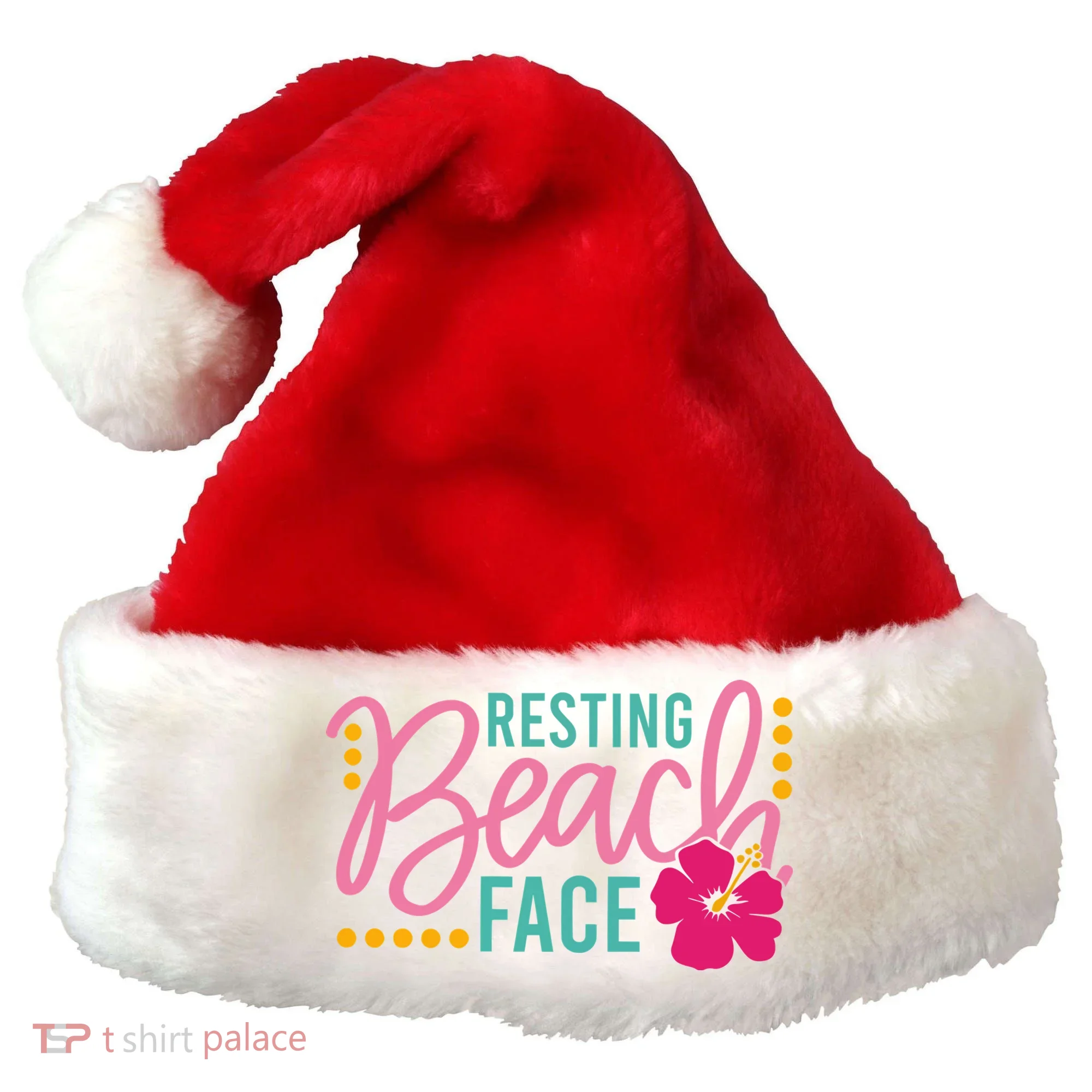 Resting Beach Face Funny Summer Santa Hat