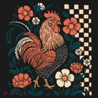 Retro Boho Floral Fall Chicken Hen Vintage T-Shirt thumb 7
