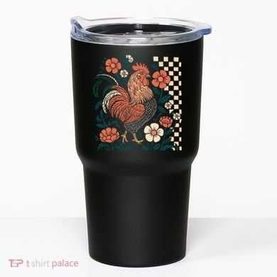 Retro Boho Floral Fall Chicken Hen Vintage Tumbler