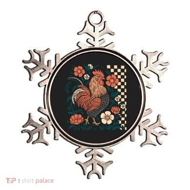 Retro Boho Floral Fall Chicken Hen Vintage Ornament