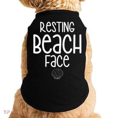 Resting Beach Face Funny Vacation Doggie Tank