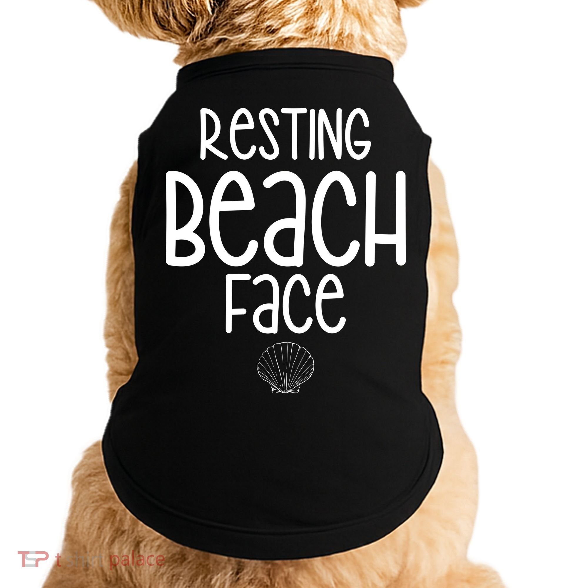 Resting Beach Face Funny Vacation Doggie Tank