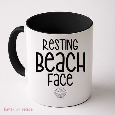 Resting Beach Face Funny Vacation Coffee Mug