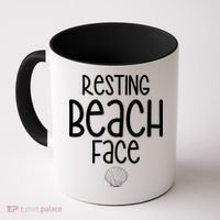 Resting Beach Face Funny Vacation Coffee Mug thumb 0
