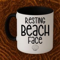 Resting Beach Face Funny Vacation Coffee Mug thumb 2