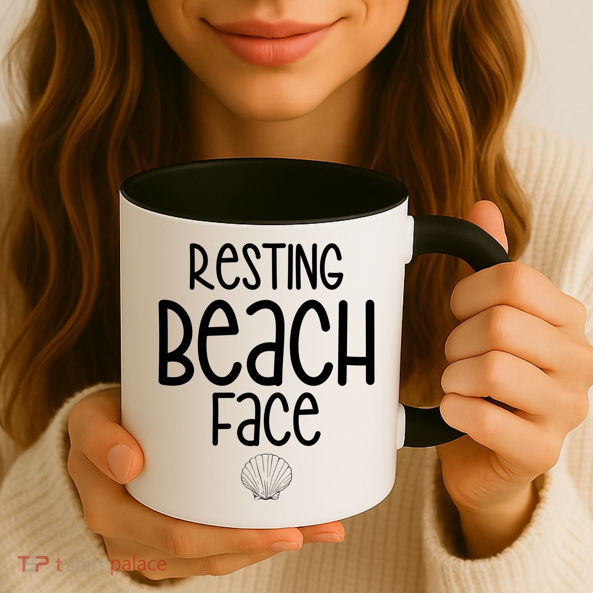 Resting Beach Face Funny Vacation Coffee Mug