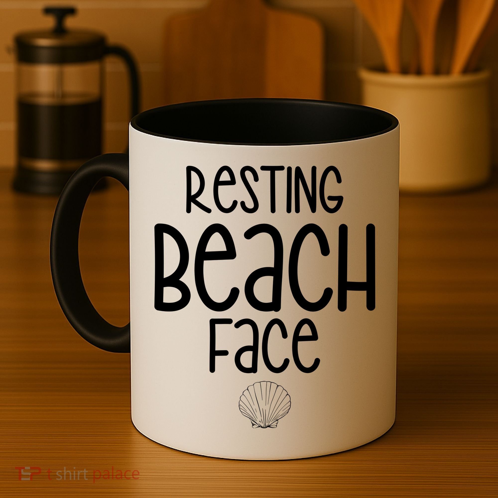 Resting Beach Face Funny Vacation Coffee Mug