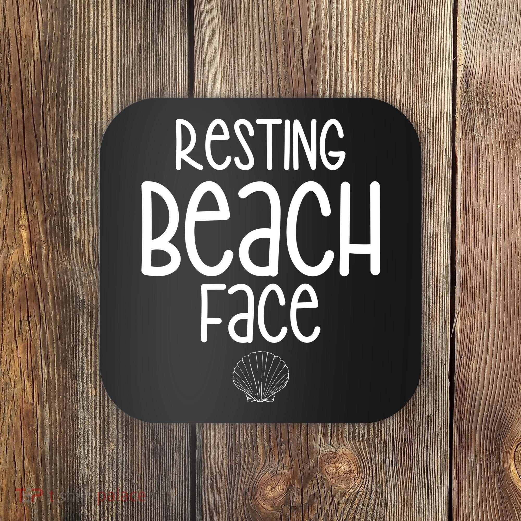 Resting Beach Face Funny Vacation Coaster