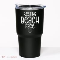 Resting Beach Face Funny Vacation Tumbler thumb 0