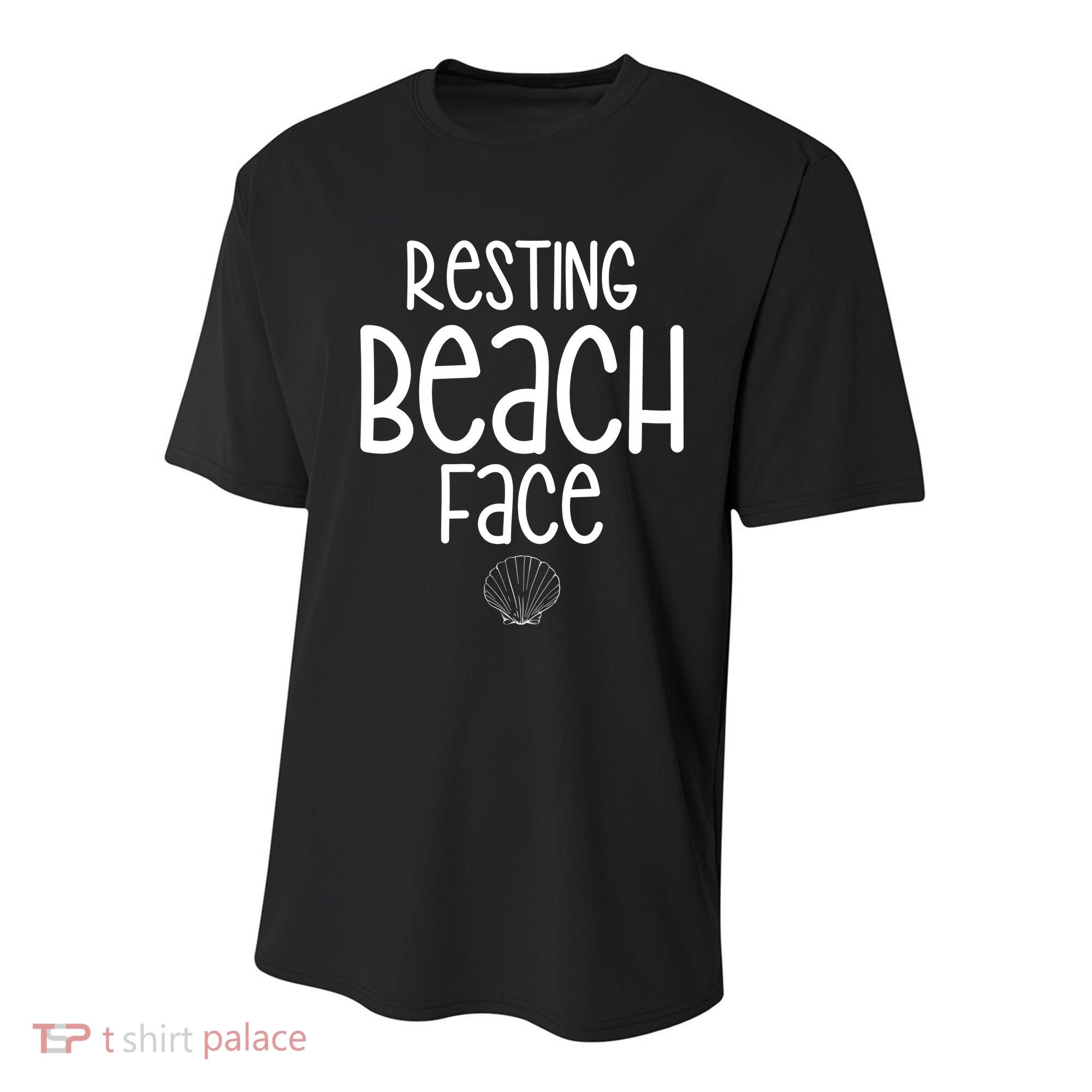 Resting Beach Face Funny Vacation Youth Performance Sprint T-Shirt