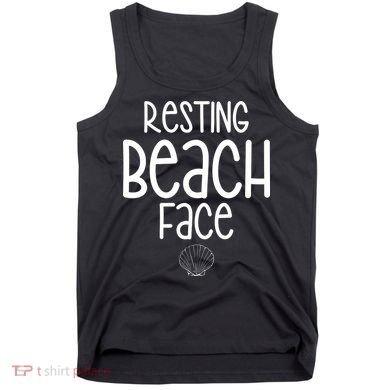 Resting Beach Face Funny Vacation Tank Top