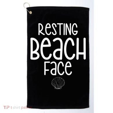 Resting Beach Face Funny Vacation Golf Towel