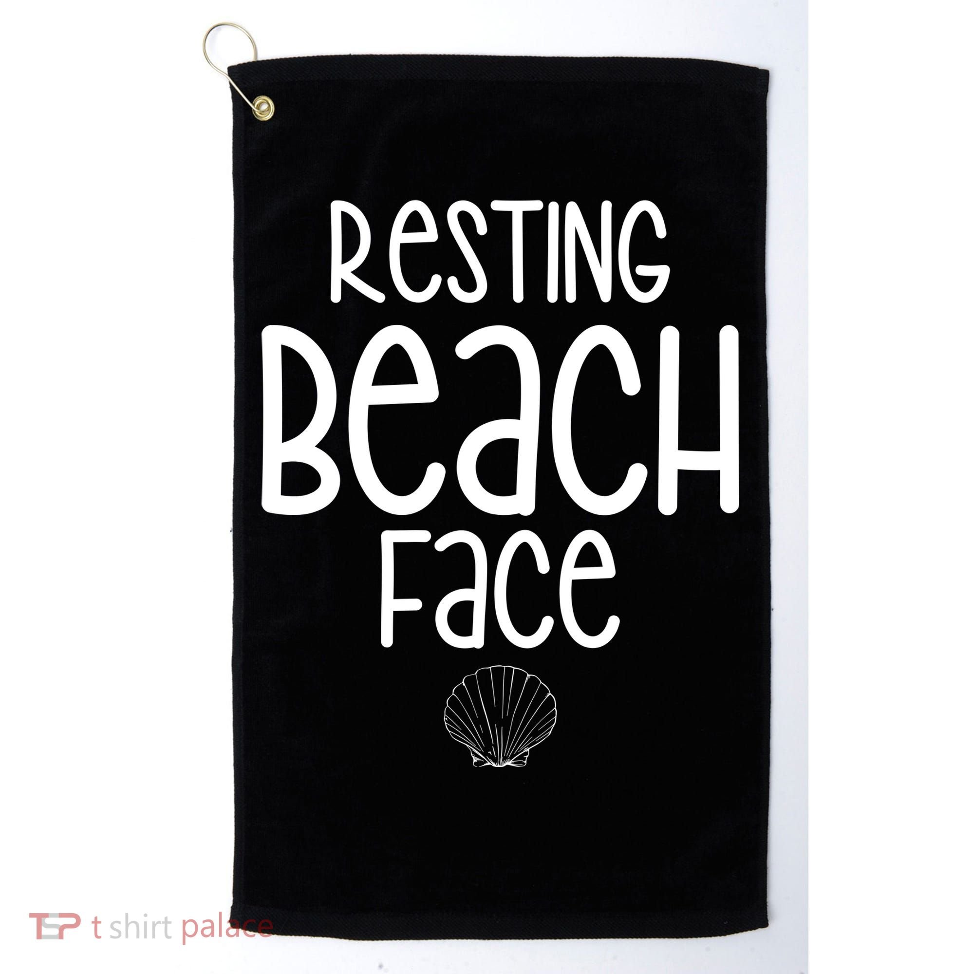 Resting Beach Face Funny Vacation Golf Towel