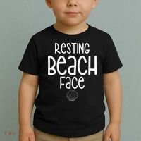 Resting Beach Face Funny Vacation Toddler T-Shirt thumb 2