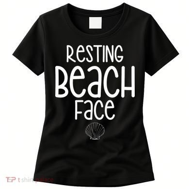 Resting Beach Face Funny Vacation Women's T-Shirt